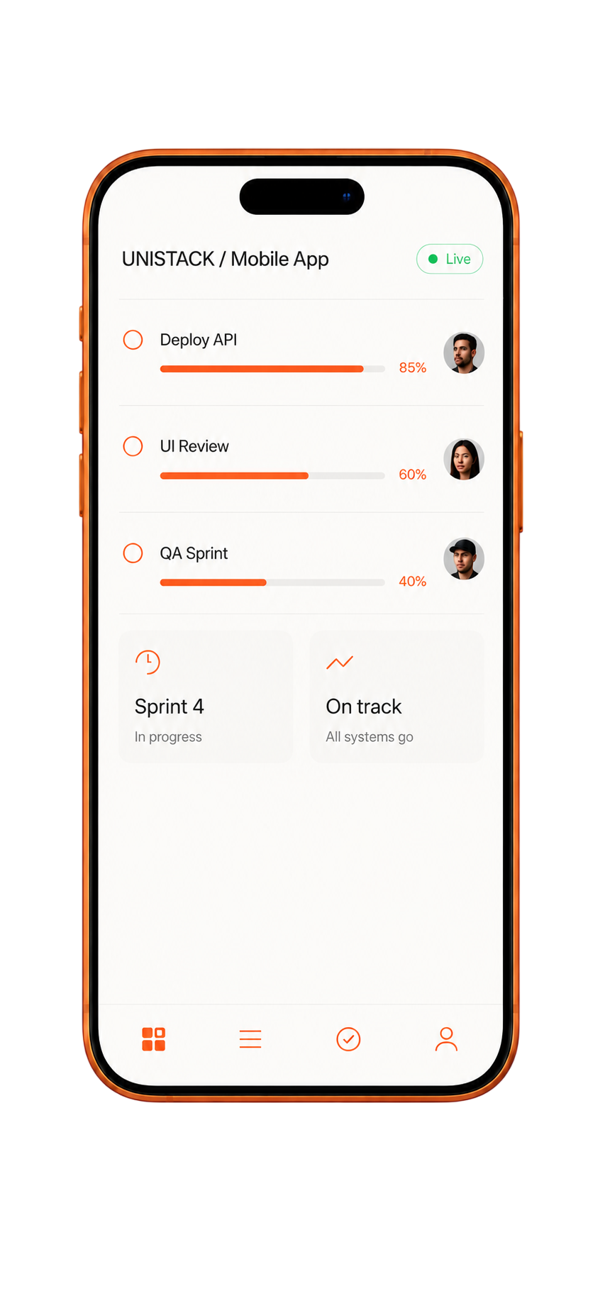 UNISTACK mobile app preview